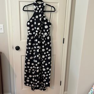 J.Crew Halter Dress Navy & White Polka Dots NWT